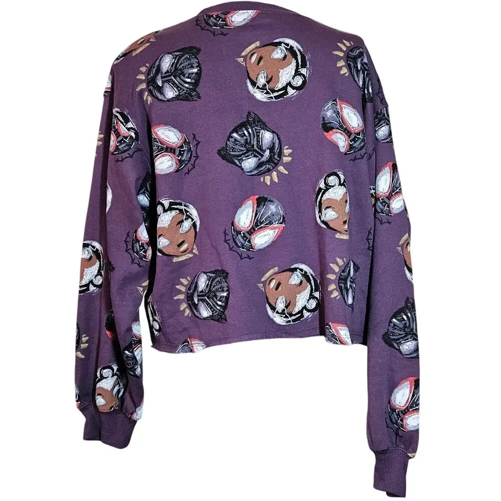 Black Panther Marvel Crop Cotton Blend Sweatshirt Size Medium New with Tag